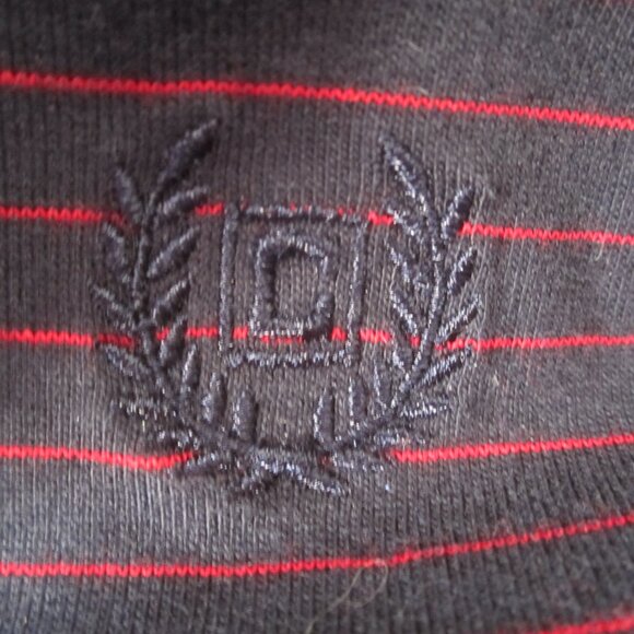 New Chaps Mens 2XB Navy Blue Red Striped Cotton Knit Henley LS Shirt Nautical - Picture 8 of 8